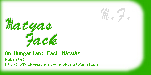 matyas fack business card